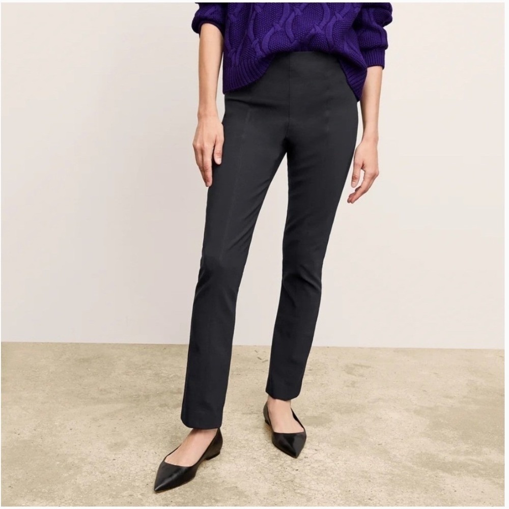 MM LaFleur Foster Pants Black High Rise Slim‎ Leg Workwear Trousers Size 6